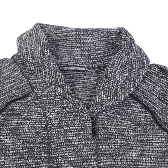 Lululemon Think Fast Women’s Pullover Heathered Black White Coco Pique - Size 10 - Picture 13 of 16